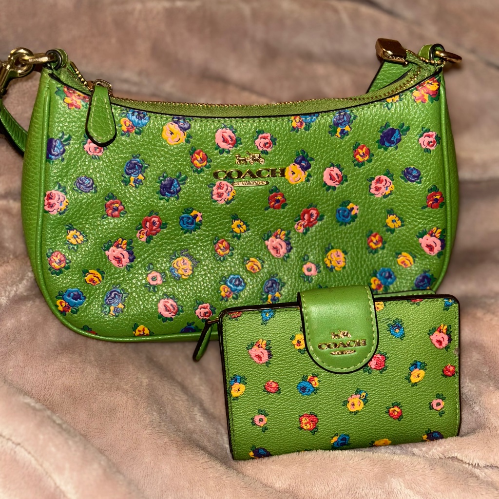 Coach Teri Shoulder Bag & Wallet Vintage Rose Print